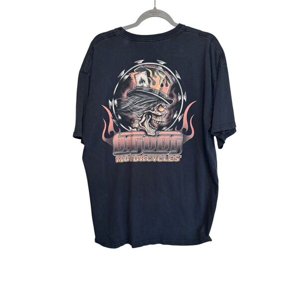 Big Dogs‎ T-Shirt XL Chopper Motorcycle Club Skull Graphic Tee Black Distressed - Picture 1 of 8